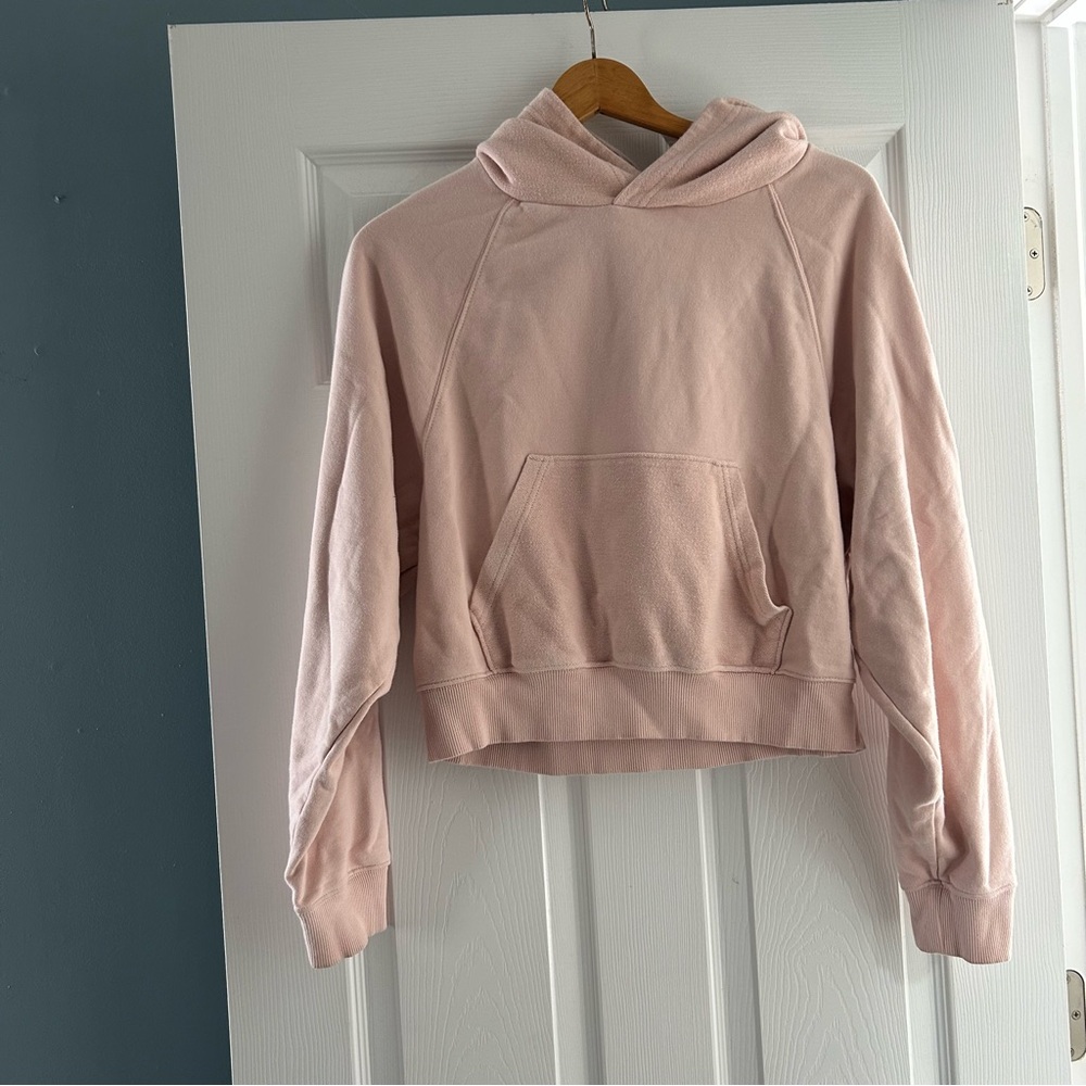 Sold Aerie cropped oversized fit pink hoodie jumper sweatshirt size medium